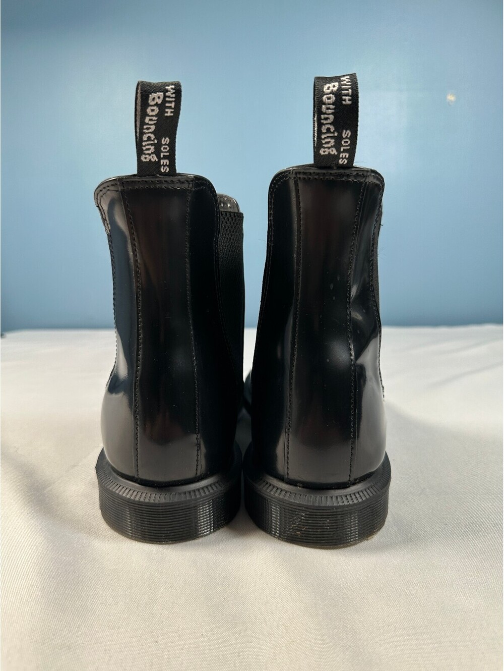 Dr Martens Flora Black Polished Smooth Leather Chelsea Boots Women's Size 11 - Picture 5 of 6